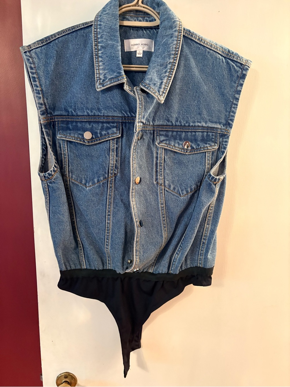 Denim label inside garment